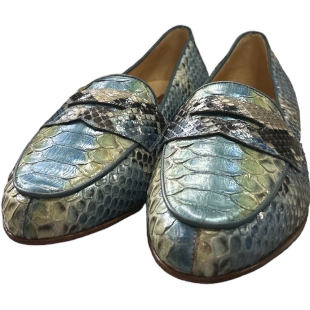 Giorgio’s Palm Beach Turquois Python Shoes. New In Box.  Made in Italy.